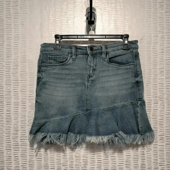 Blank NYC size 27 Asymmetrical Fray Hem Denim blue Skirt - Picture 11 of 11